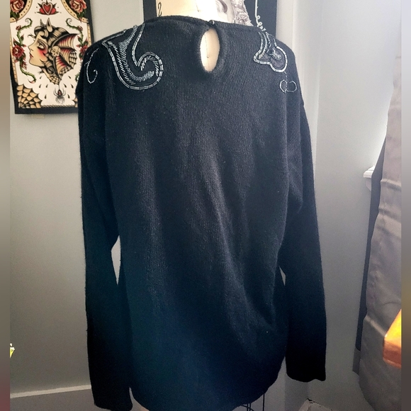 Vintage 1990 Beaded Silk Blend Sweater size M - Picture 5 of 8
